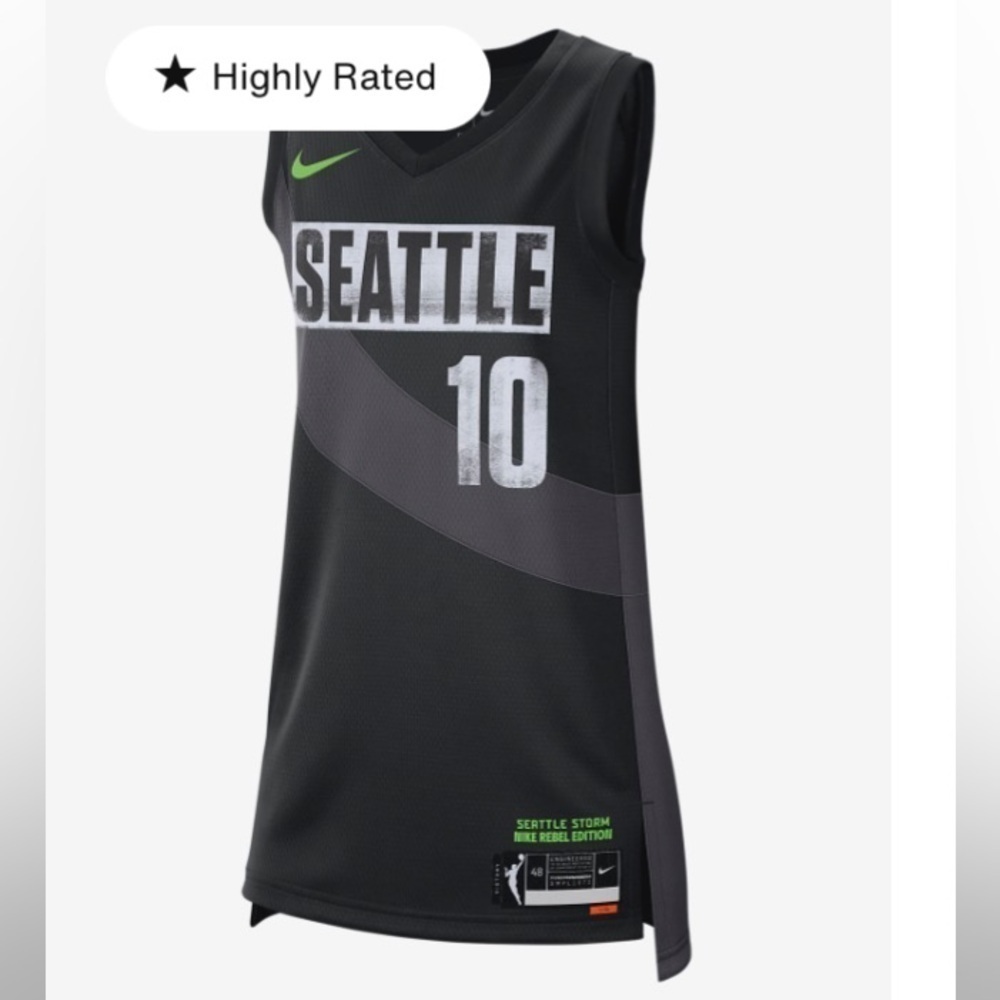 Nike Women’s NWT Sue Bird WNBA Seattle Storm Rebel Edition Basketball Jersey XXL